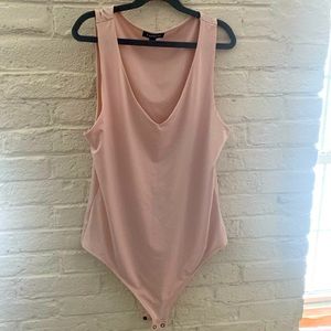 Express light pink V Neck Body suit